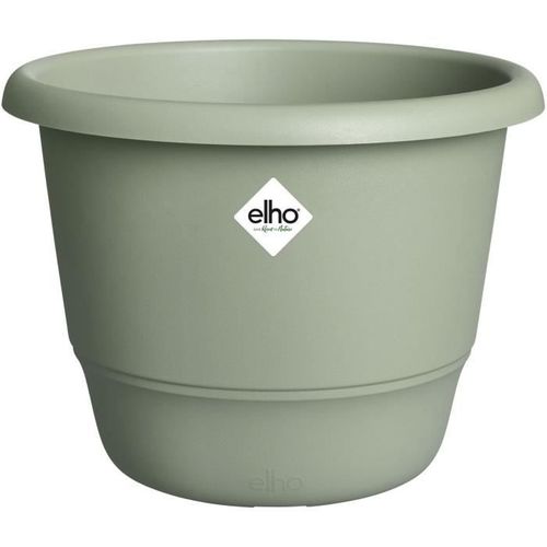 Pot De Fleurs - Elho - Amiga Rond 25 - Vert - L 25 X B 24.5 X H 18 Cm - Extérieur - 100% Recyclé