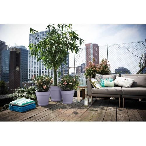 Pot De Fleur - Loft Urban Rond - Violet - L 29 X B 28.5 X H 26 Cm - Extérieur - 100% Recyclé