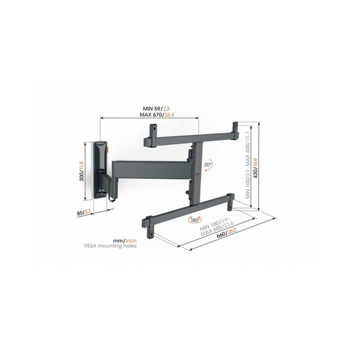 Support TV mural TVm3665