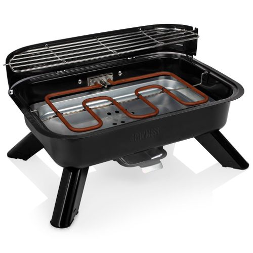 Barbecue Hybride Electrique + Charbon 2000 W Noir