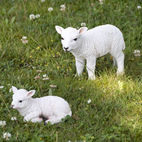 Agneau Debout En Résine 25 Cm