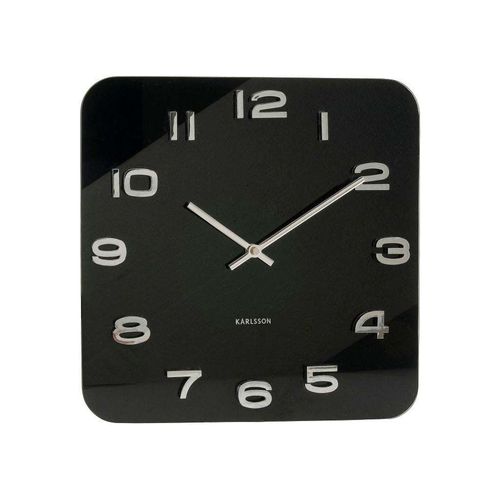Horloge Carrée Vintage En Verre 35 Cm Noir