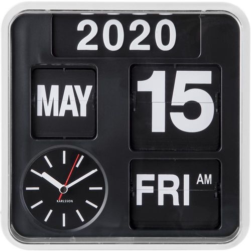Horloge En Plastique Mini Flip 24.5 Cm Blanc