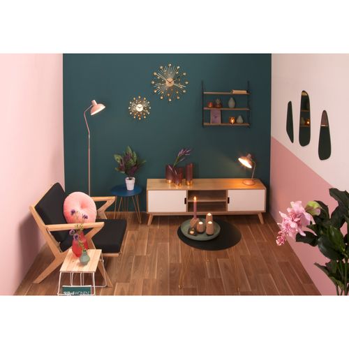 Horloge Ronde En Métal Sunburst 50 Cm Doré