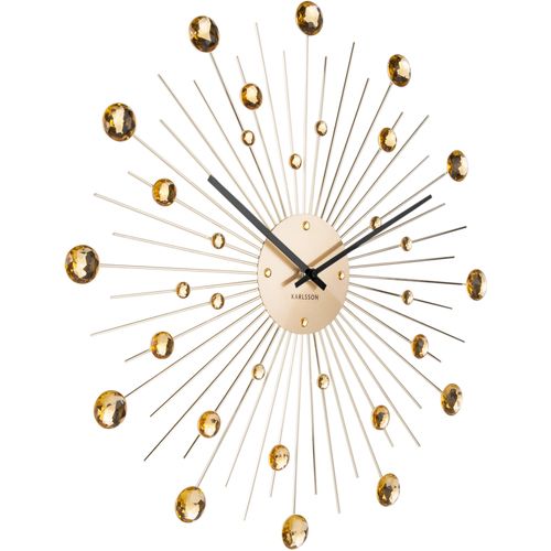 Horloge Ronde En Métal Sunburst 50 Cm Doré