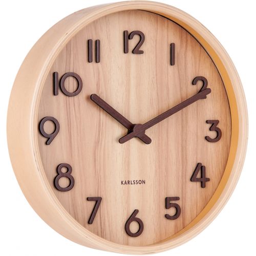 Horloge En Bois Pure 22 Cm Naturel