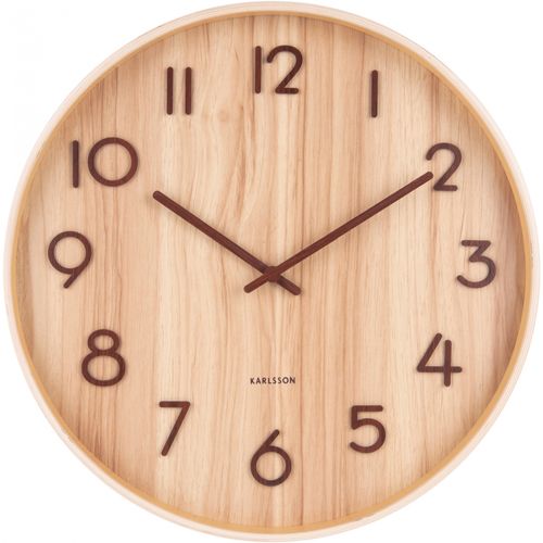 Horloge En Bois Pure 40 Cm Naturel