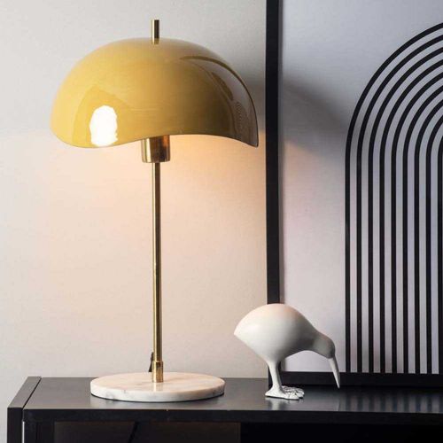 Lampe à Poser En Métal Waved Dome Jaune Miel