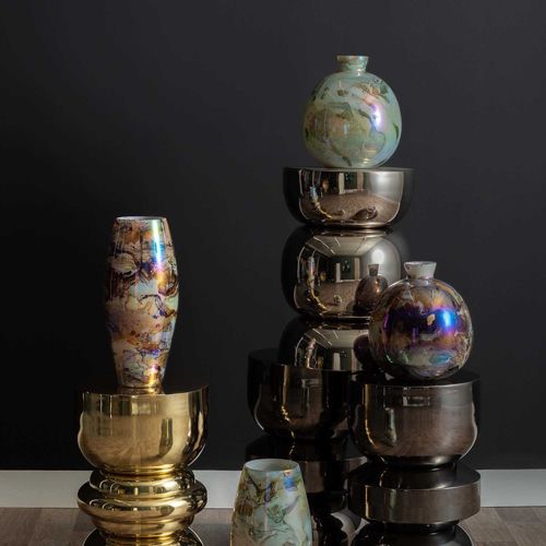 Vase En Verre Melange Cone Marron