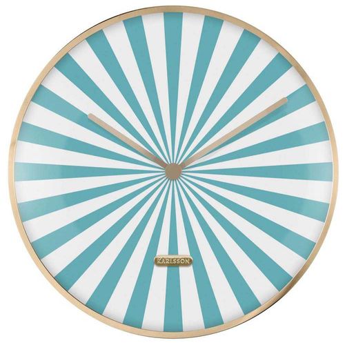 Horloge En Métal Candy Swirl Dome Turquoise