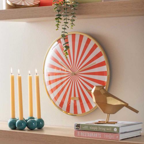 Horloge En Métal Candy Swirl Dome Orange
