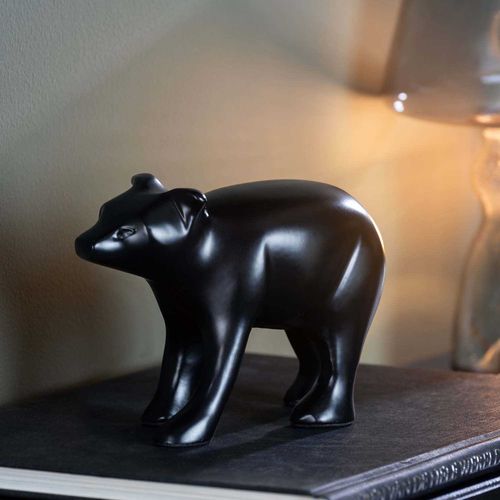 Statuette Ours En Métal Noir