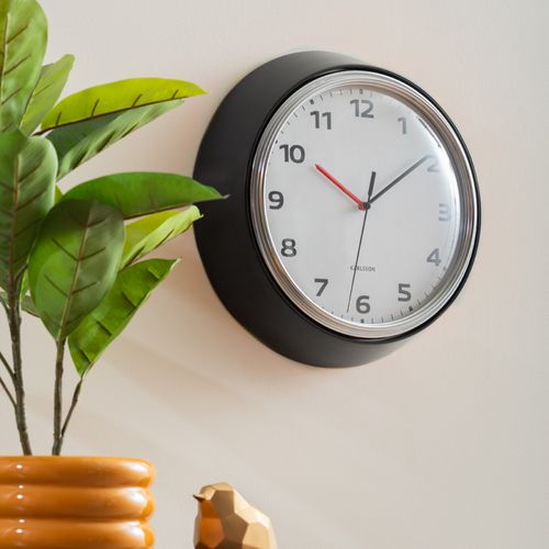 Horloge Murale Modern Retro D34cm Noir