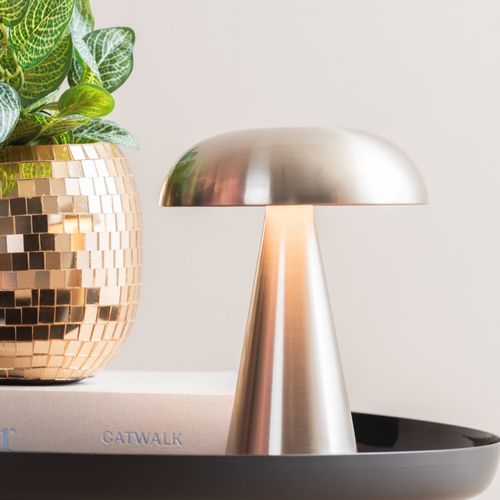 Lampe De Table Nomade LED H20cm Argent