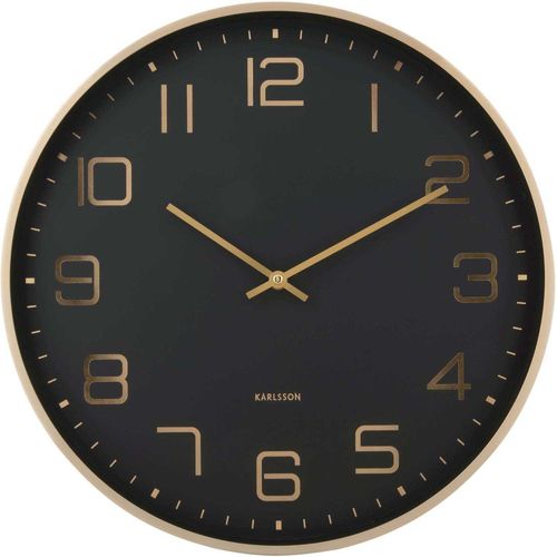 Horloge Murale Ronde Elegance Glow Noir
