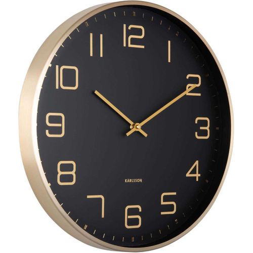 Horloge Murale Ronde Elegance Glow Noir