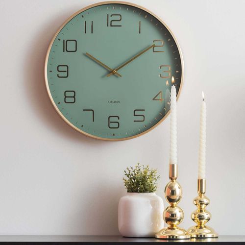 Horloge Murale Ronde Elegance Glow Vert