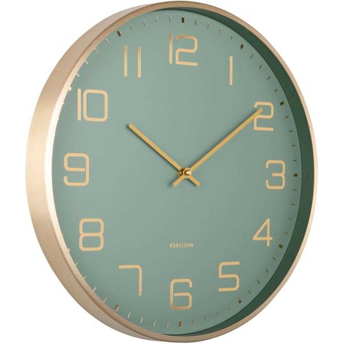 Horloge Murale Ronde Elegance Glow Vert