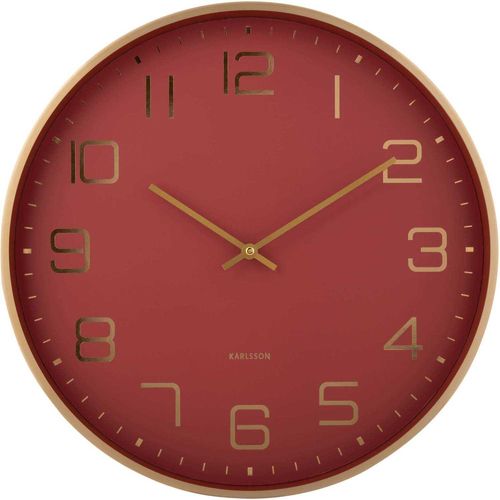 Horloge Murale Ronde Elegance Glow Rouge