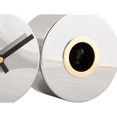 Horloge à Poser En Métal Duo Cuckoo Argent