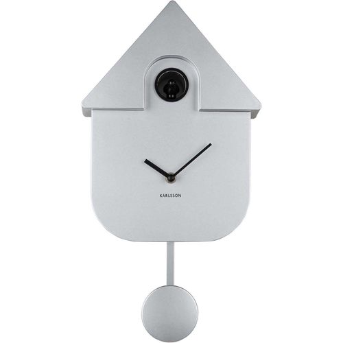 Horloge Murale Moderne Cuckoo Argent Métalique