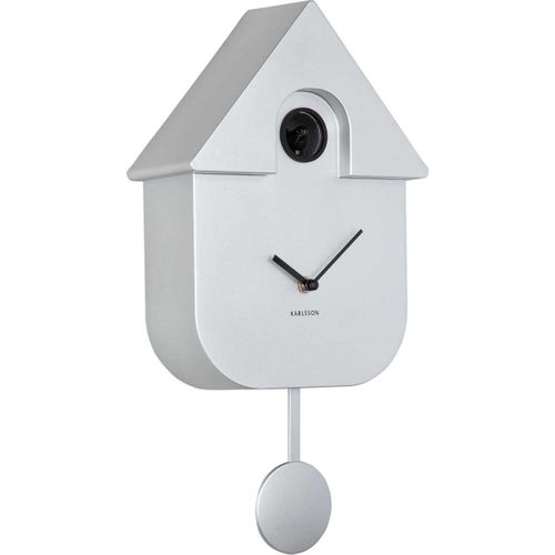 Horloge Murale Moderne Cuckoo Argent Métalique
