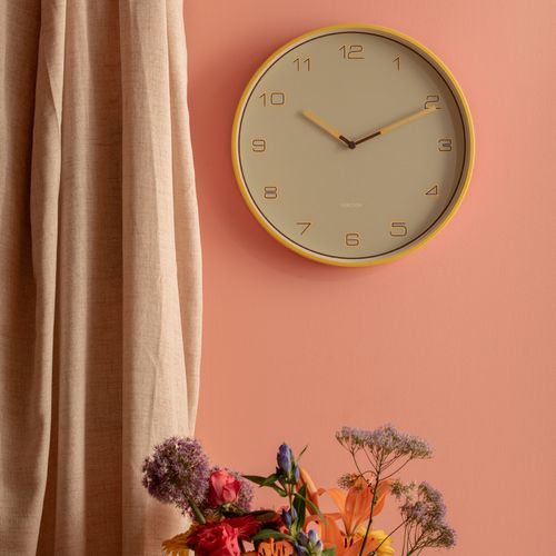 Horloge Lined Numbers D40cm Jaune