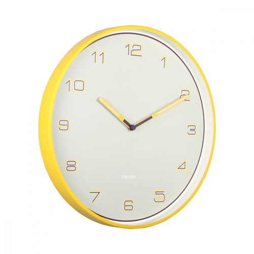 Horloge Lined Numbers D40cm Jaune