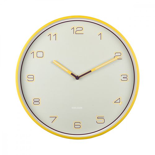 Horloge Lined Numbers D40cm Jaune