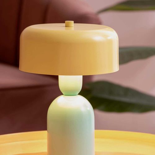 Lampe à Poser Double Funky Turquoise, Jaune