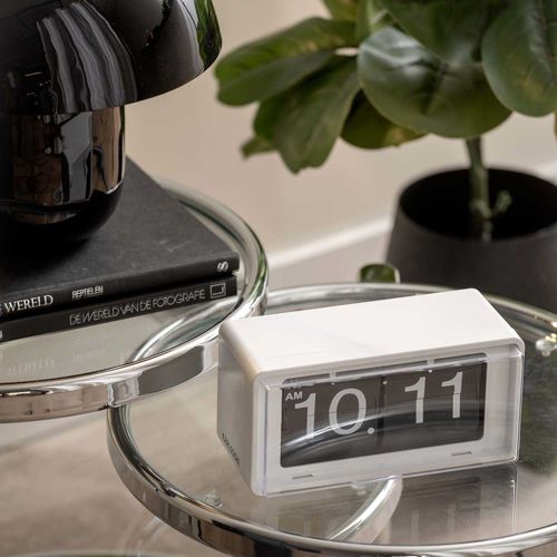 Horloge Clock Retro Boxed Flip Blanc