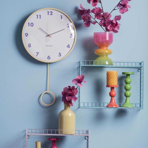 Horloge Murale Cheeky Dome Pendulum Jaune