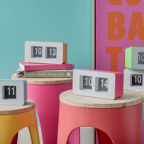 Horloge Murale Ou à Poser Funky Flip Rose