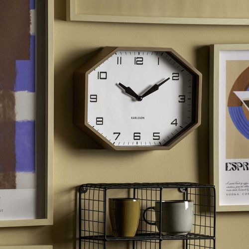 Horloge Murale Octogonale En Résine Factory Marron