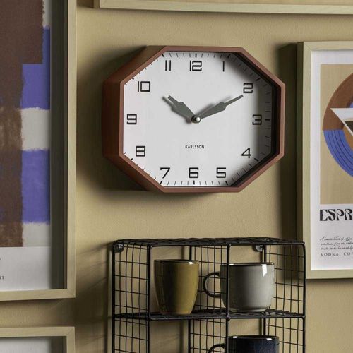 Horloge Murale Octogonale En Résine Factory Rouge