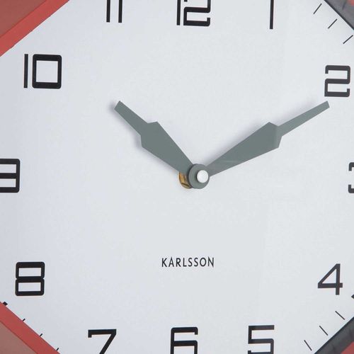 Horloge Murale Octogonale En Résine Factory Rouge