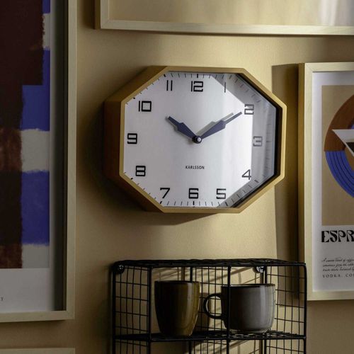 Horloge Murale Octogonale En Résine Factory Jaune