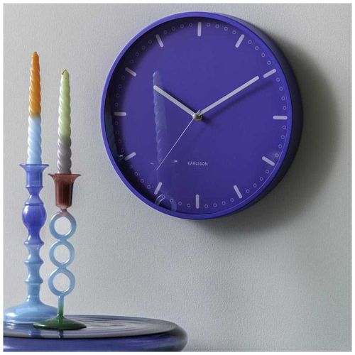 Horloge Murale En Aluminium Cool Retro Bleu