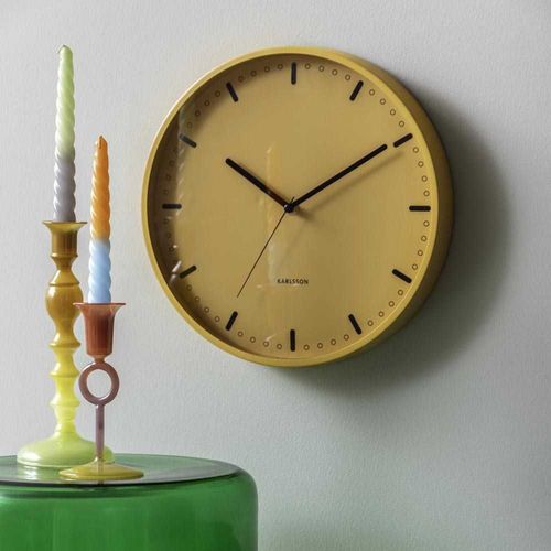 Horloge Murale En Aluminium Cool Retro Jaune