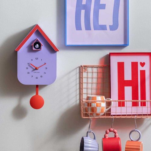 Horloge Murale Dupla Color Cuckoo Violet