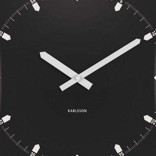 Horloge Murale En Métal Sucinto Dome Square Noir