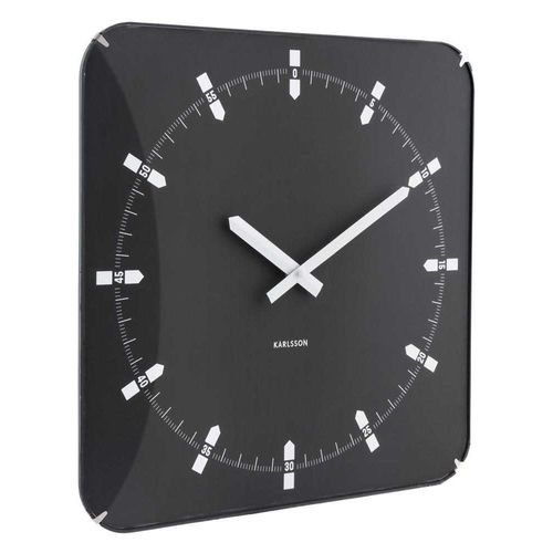 Horloge Murale En Métal Sucinto Dome Square Noir