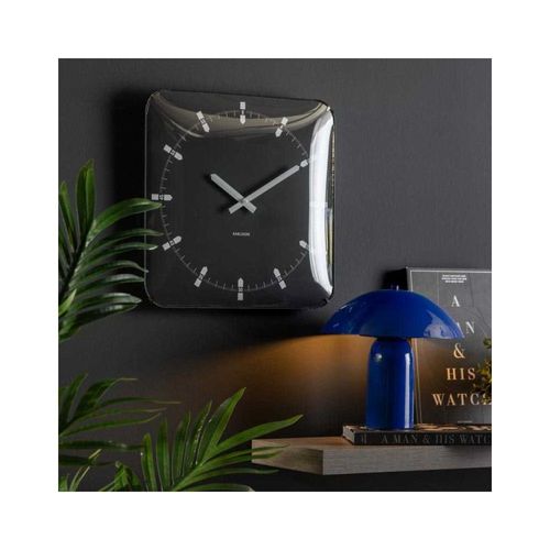 Horloge Murale En Métal Sucinto Dome Square Noir