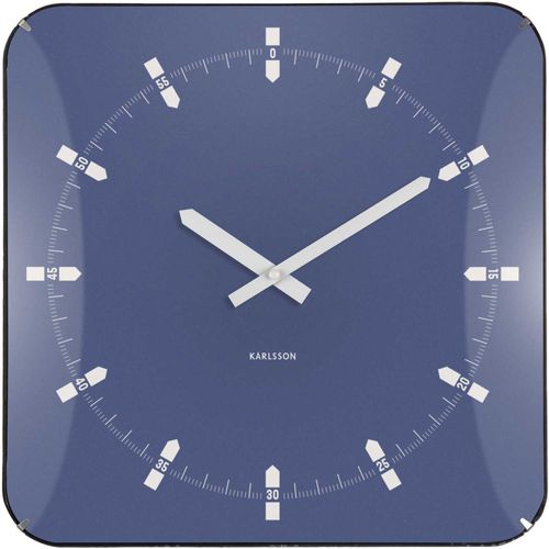 Horloge Murale En Métal Sucinto Dome Square Bleu
