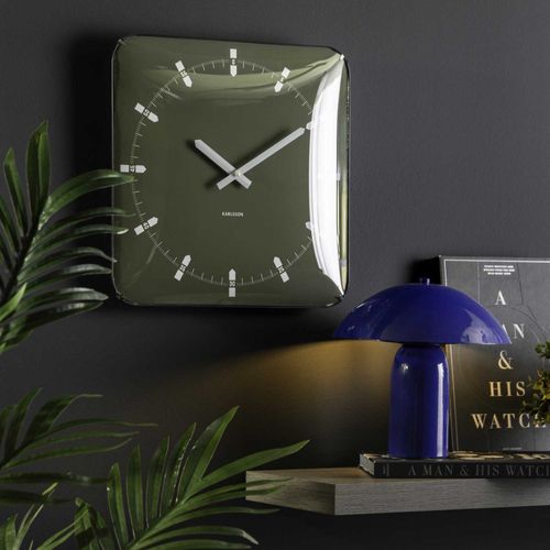 Horloge Murale En Métal Sucinto Dome Square Vert