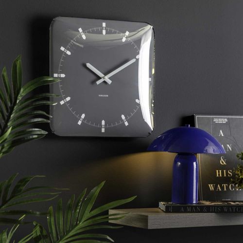 Horloge Murale En Métal Sucinto Dome Square Gris