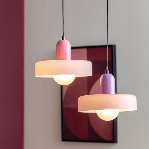 Lampe Suspendue En Verre Opaco Grato Violet