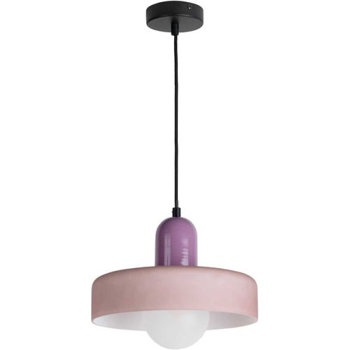 Lampe Suspendue En Verre Opaco Grato Violet