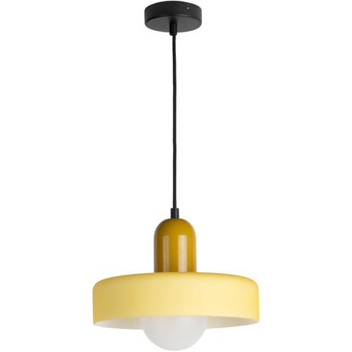 Lampe Suspendue En Verre Opaco Grato Jaune