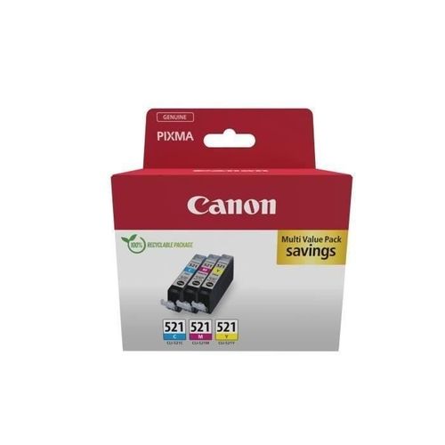 Multipack Cartouches D'encre - Canon - Cli-521 Cyan/magenta/jaune